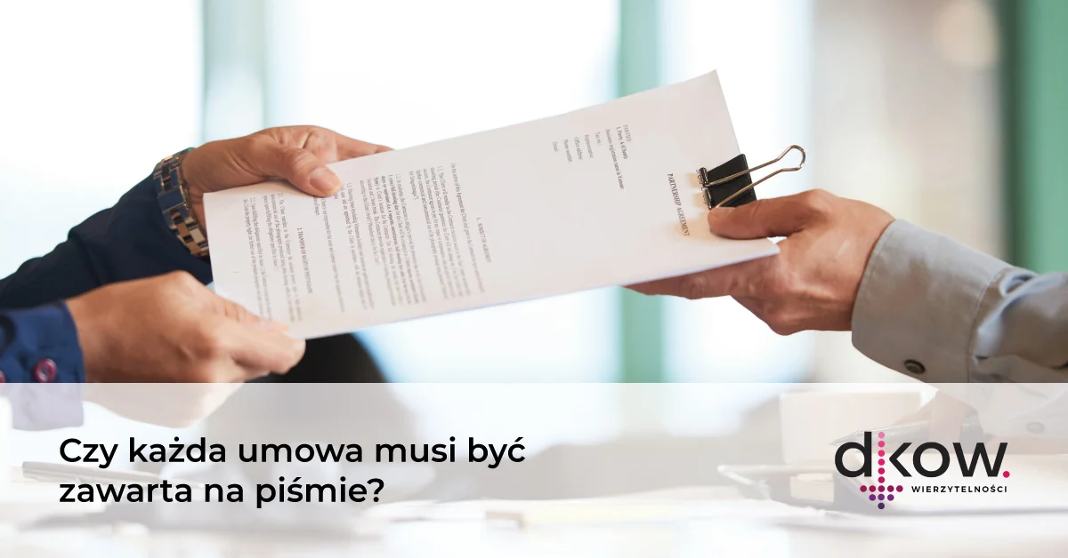 Przekazanie umowy z rąk do rąk